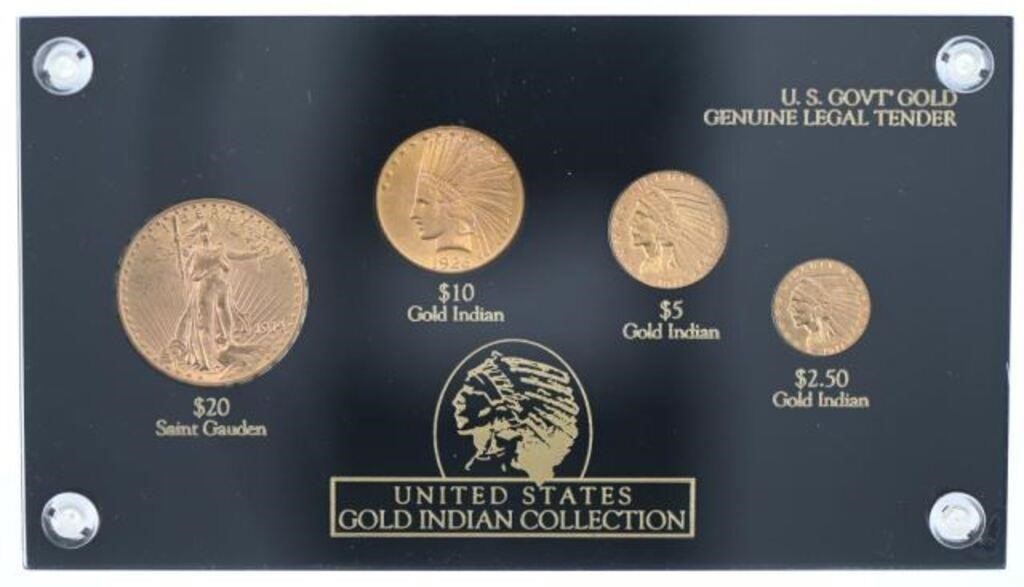 US Gold Indian 4 Coin Set: 1914 St. Gauden’s