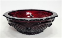 Red Ruby Glass Candy Dish Bowl AVON