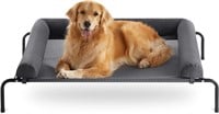 Raised Outdoor Dog Bed w/Bolster for XL Dogs