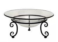 Clear Kitchen Decorative Serving Bowl with Black