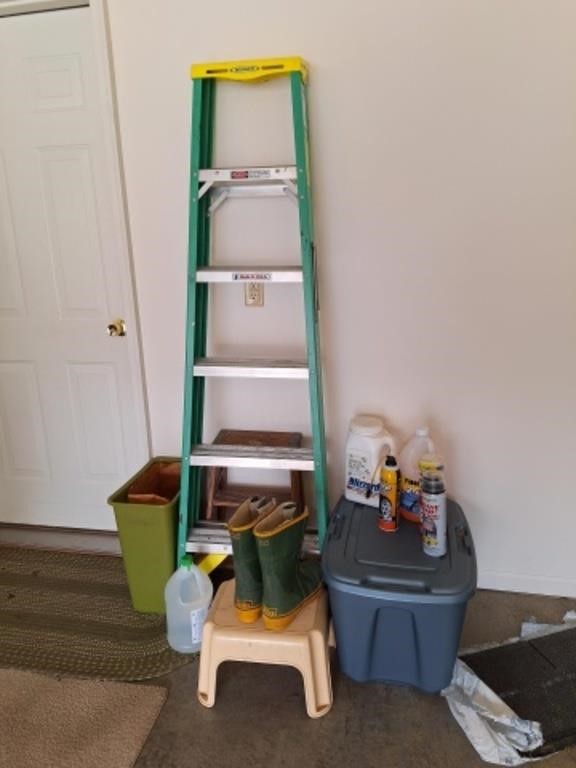 Werner 6ft Fiberglass Ladder, Kiks Boots, Tote