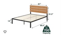 ZINUS Paul Metal and Bamboo Platform Bed Frame,