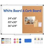 Combination Magnetic White Board & Cork Board,