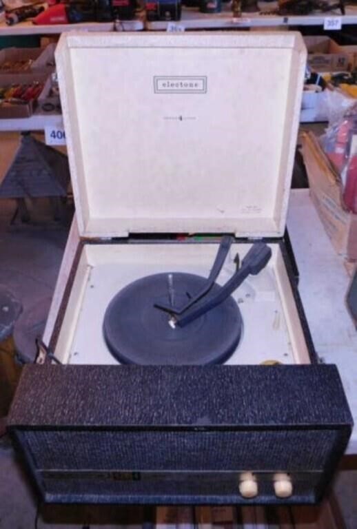1960's Electone portable suitcase record player,