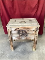 Antique Wooden Ice Chest With Bottle Cap Opener