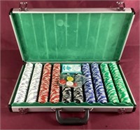 Large Stainless Steel Case With New Poker Chips