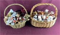 Two Basket With 14 & 13 Beanie Babies; All But