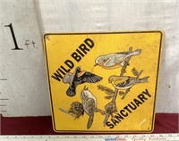 Vintage Metal Wild Bird Sanctuary Sign