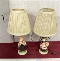 Pair of Hummel Style Lamps, Made in Japan