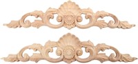 MUXSAM Wood Carved Appliques, 2-Pack Unpainted Woo