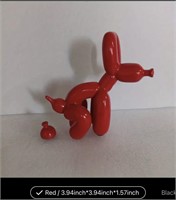 Resin Balloon Poop Dog Sculpture Red