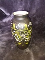 Vintage Green & Black Ceramic/Pottery 6" Vase