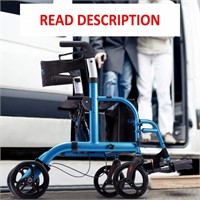 2 in 1 Rollator-Transport Chair  Sky Blue