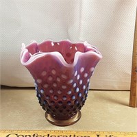 Fenton hobnob hankerchief Plum vase