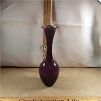 plum art glass vase