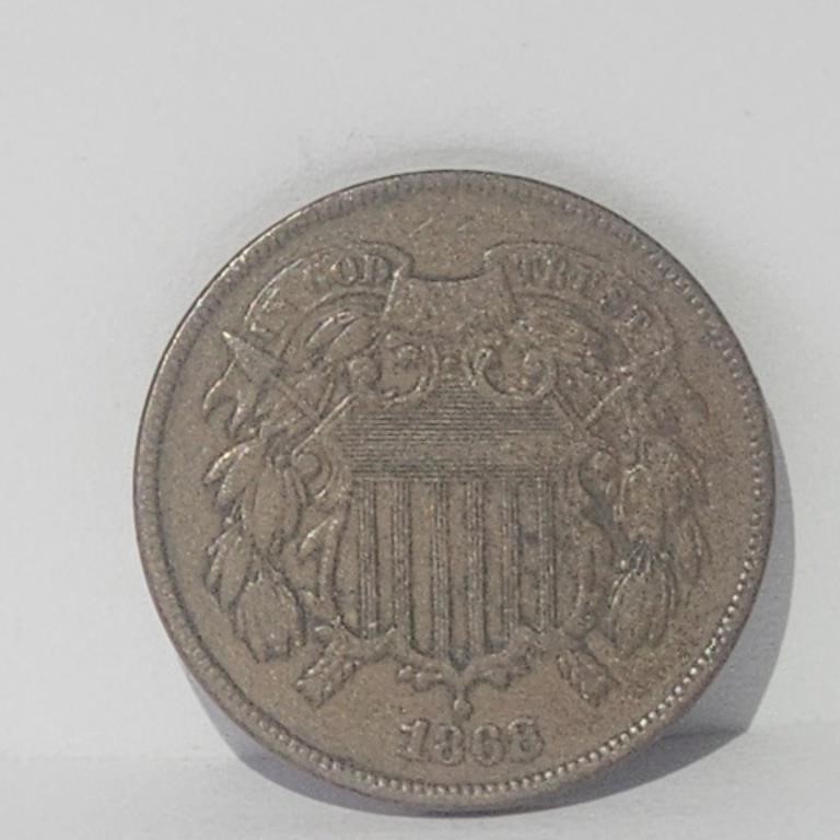 1868 U.S. Two Cent Coin