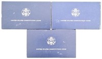 Three 1987 US Constitution Commemorative Silver