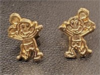 Micky Mouse 10K Gold Earrings