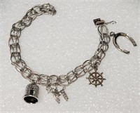 Charm Bracelet Sterling Silver 7.5 in