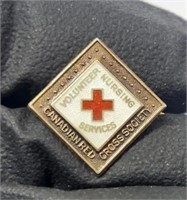 Birks Red Cross Vintage Pin Sterling Silver