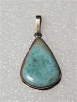 Light Blue Stone Pendant Sterling Silver