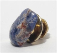 Blue Stone on Screw Back Pin