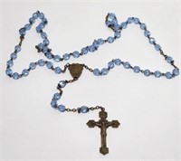 Rosary Crucifix Blue Crystal Beads