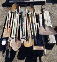Pallet of Assorted Shovels & Miscellaneous
