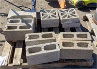 Pallet of Assorted Concrete Blocks