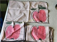 rare 1960's set of 8 vera apple dinner napkins