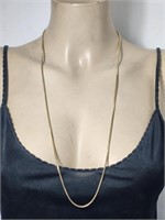 Gold Tone Square Chain Necklace VTG