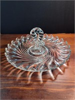 Vintage Fostoria Colony Swirl Glass Serving Dish