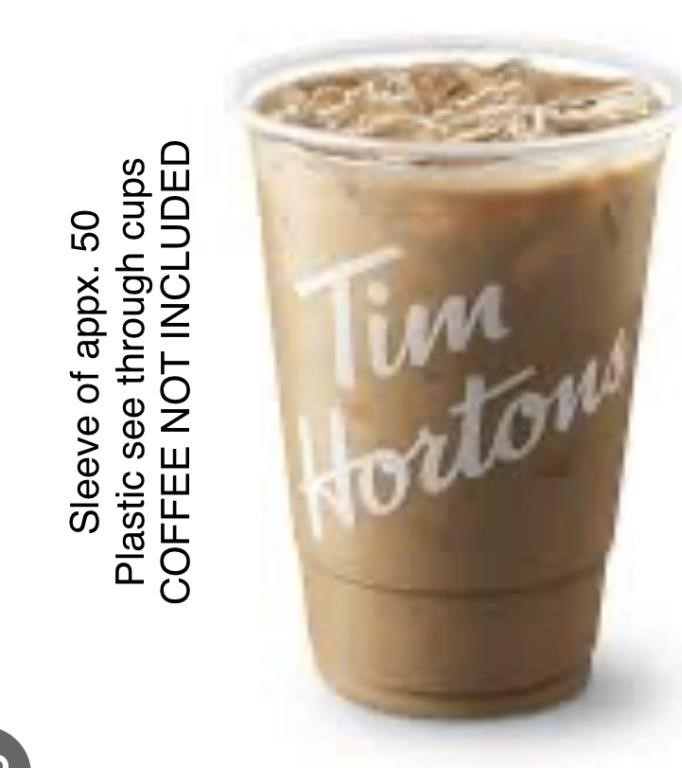 X50 small Tim Hortons plastic see through cups