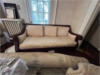 EMPIRE SOFA WITH ROSEWOOD ARMS, LEGS AND TRIM