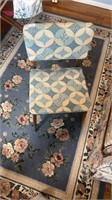 Blue patterned padded chair