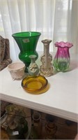 6 pieces of decorative vases, bowl, ashtray