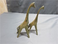 Lot of 2 Brass Abstract Giraffes Figures