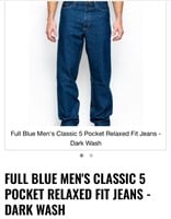 FULL BLUE MEN'S CLASSIC 5 POCKET RELAXED FIT