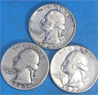 3 USA Silver Quarters