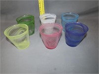 6 Art Glass Style Cups