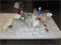 Table Lot of Misc Glassware