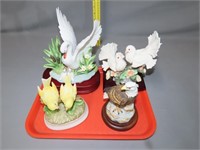 Tray Lot of Bird Figurines