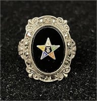Women’s Sterling Silver Masons Eastern Star Ring