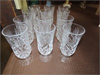 Set of 9 Crystal Glasses