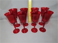 8 Red Stemware