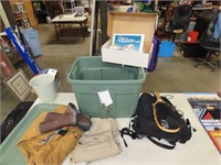 Lot of Fly Fishing Items w/ Tote