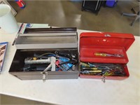 2 Metal Tool Boxes w/ Contents