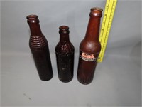 3 Old Orange Crush Bottles