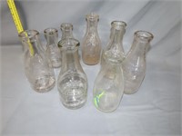 Lot of 8 Milk Bottles