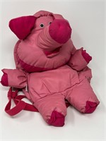 Vintage Zany Zoo Pig Stuffed Backpack